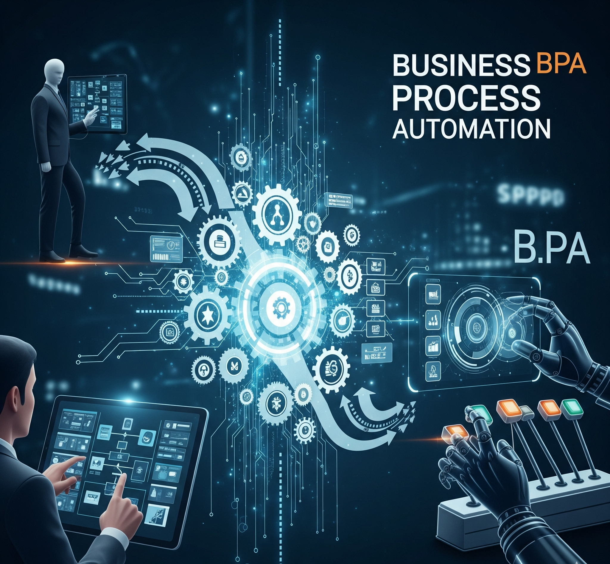 A diagram of business process automation, a service by our software developers near you.
